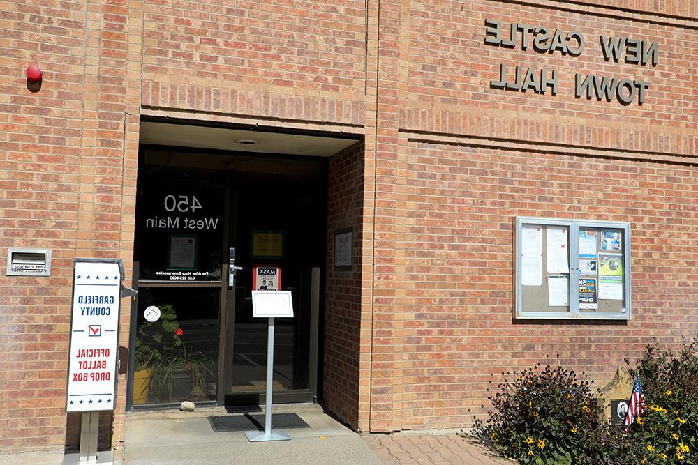 Ballot box outside of town hall in New Castle, Colorado.